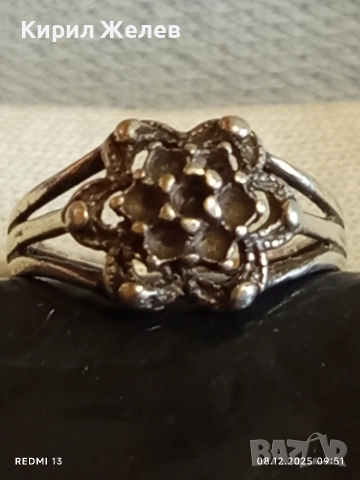 Сребърен пръстен с флорален мотив стил и елегантност 51138, снимка 3 - Пръстени - 52686020