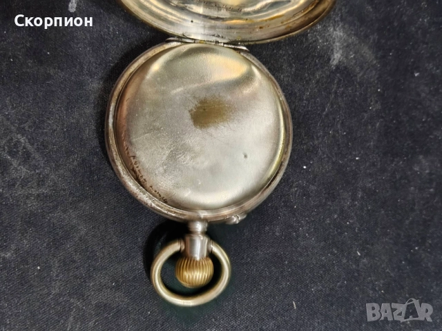 Швейцарски СРЕБЪРЕН джобен часовник 1901г. с позлата - 10 РУБИНА - ПРОМОЦИЯ, снимка 10 - Джобни - 48366603