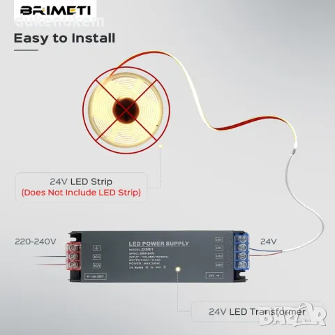 НОВ! Трансформатор за захранване 24V, 230V до 24V, 400W за LED осветление, снимка 3 - Лед осветление - 47952214