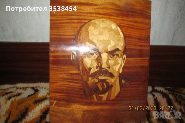 Интарзия "Ленин", снимка 2 - Антикварни и старинни предмети - 44969440
