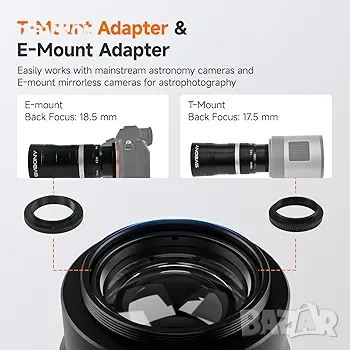 Телескоп Svbony SV535 APO за възрастни, f/2.8, фокусно разстояние 105 мм фотоапарати Nikon, снимка 3 - Фотоапарати - 54230015