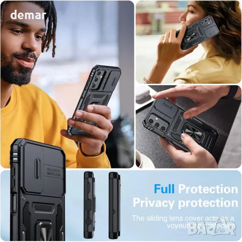 GOLDJU калъф за Samsung Galaxy A15 5G, с протектор за екрана и магнитна стойка, снимка 4 - Калъфи, кейсове - 50033082