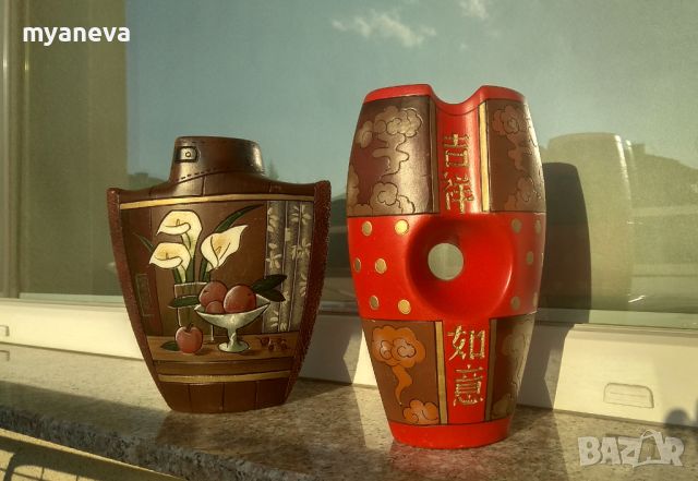 Японски вази от Киото , ръчно изработени ., снимка 2 - Декорация за дома - 46247569