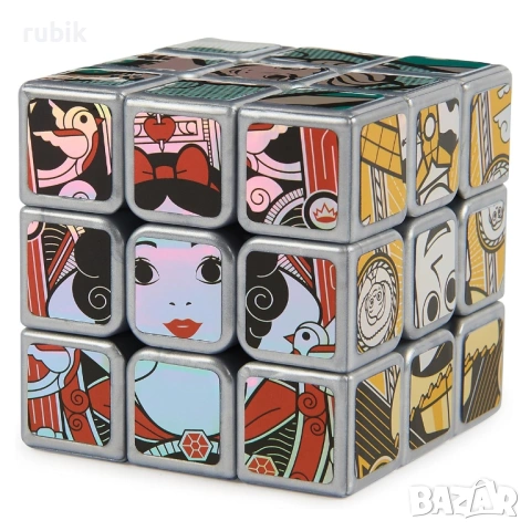 Оригинален магически пъзел Rubik's Cube 3x3 Disney 100th Anniversary Metallic Platinum, снимка 3 - Игри и пъзели - 44996866
