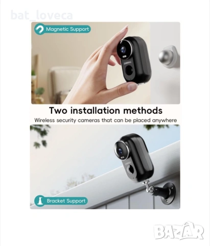 Охранителна камера, ZUMIMALL F5, външна, захранвана с батерии, безжична, 2,4 GHz WiFi, снимка 2 - Камери - 53931959