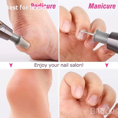 Комплект за професионален маникюр и педикюр BEAUTURAL,10 приставки , 20 шлифовъчни ленти, снимка 3 - Други - 50584173