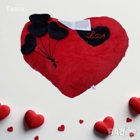 Подаръчна плюшена музикална възглавничка Сърце - Love, 33см, снимка 1 - Романтични подаръци - 45777739