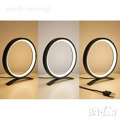 Настолна LED ринг нощна лампа с 3 нюанса на осветяване, снимка 4 - Други - 51964029