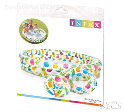 Насладете се на лятното забавление с надуваемия комплект детски басейн Intex - Включващ топк, снимка 3 - Басейни и аксесоари - 45241972