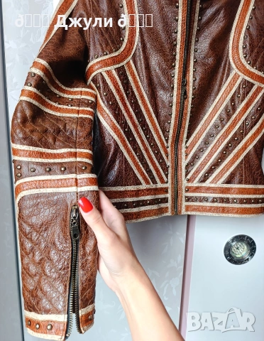 Уникално кожено яке от телешка кожа Enigma, снимка 11 - Якета - 54038603