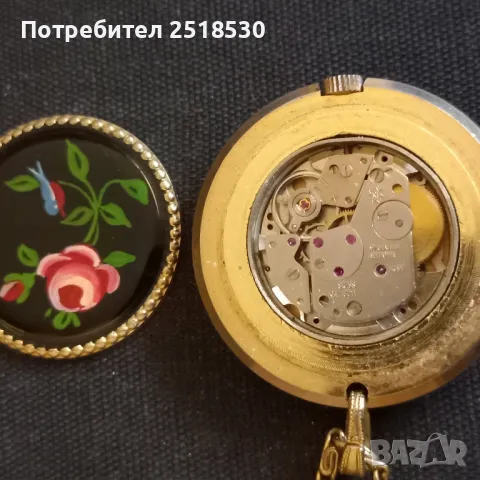 Lator 17 jewels-часовник колие с емайл , снимка 4 - Антикварни и старинни предмети - 47492132