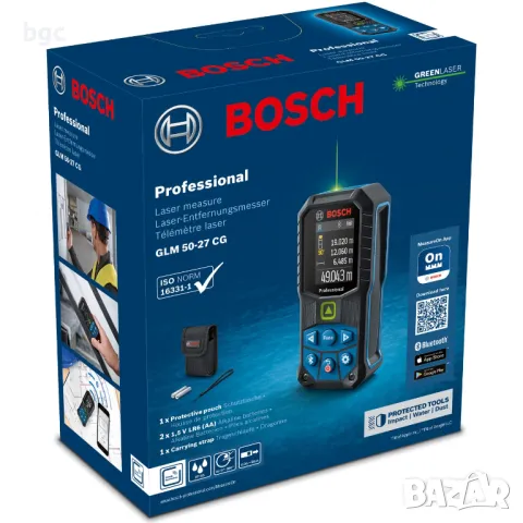 НОВ Телеметър с лазер Bosch Professional GLM 50-27 CG 0601072U00 Зелен Лазерен диод , снимка 2 - Други инструменти - 49190770