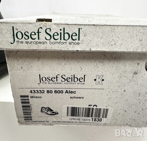 Мъжки обувки Josef Seibel, Естествена кожa, Размер 50, Широки, Черни, Нови, снимка 5 - Спортно елегантни обувки - 44961214