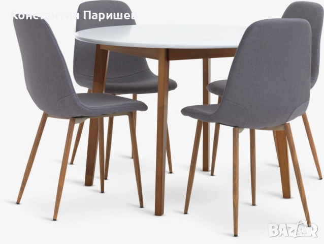 Чисто нова трапезна бяла маса Ø105, снимка 3 - Маси - 52163650