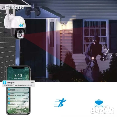 1258 4G Безжична куполна камера със соларен панел, снимка 6 - Соларни лампи - 53106479