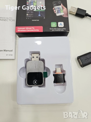 SOSECCE K2-G Wireless CarPlay Android Auto адаптер 2в1 безжичен, снимка 6 - Аксесоари и консумативи - 54188924