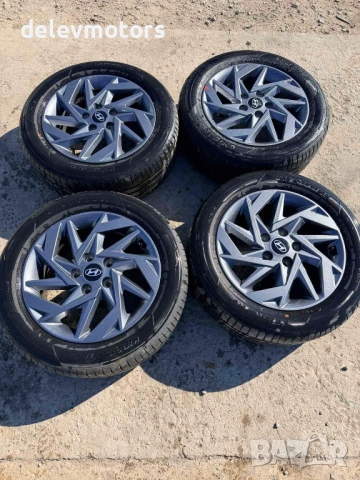 Джанти алуминиеви 5x114.3 16 цола 6.5J, ET46 с гуми 205/55/16 от Hyundai Elantra 7, 1.6 MPI двигател