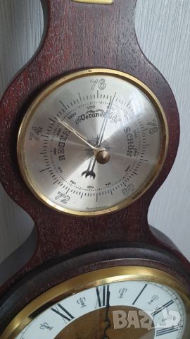 Дървен термометър,барометър,часовник и влагометър, снимка 6 - Антикварни и старинни предмети - 45296431