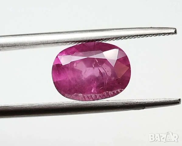 Красив ярко-розов сапфир 2,60 карата с отличен цвят и блясък! Сертификат!, снимка 11 - Други - 54153620