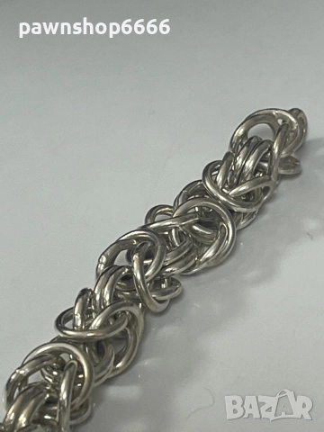 Сребърна гривна кралска плетка 925, снимка 8 - Гривни - 51674859