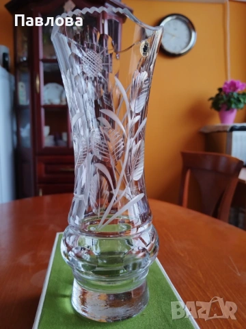 Кристална ваза, снимка 3 - Вази - 54077154