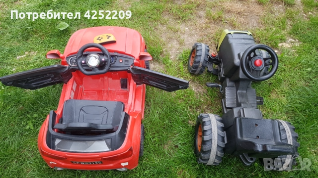 Кола детска ел 110 лв. акумулатор за смяна + трактор с педали, снимка 8 - Детски велосипеди, триколки и коли - 51738436