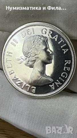 Сребърна монета 50 цента  1959 - 1964, снимка 2 - Нумизматика и бонистика - 52619180