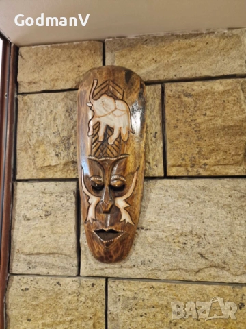 🌿 Комплект от 4 ръчно издялани дървени маски – Костенурка • Слон • Дъждовник  🌿, снимка 3 - Декорация за дома - 52638697