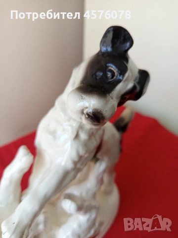 красива керамична статуетка на две играещи кучета, снимка 2 - Антикварни и старинни предмети - 53723395