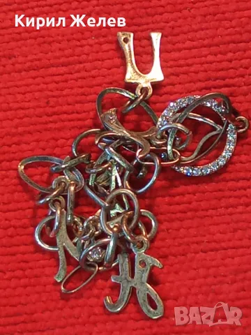 СКЪПОЦЕННА ВИНТИДЖ АРТ СРЕБЪРНА ГРИВНА с БУКВИЧКИ СРЕБРО 925 с БЯЛА ПОЗЛАТА и ИСКРЯЩИ ЦИРКОНИ 48561, снимка 15 - Гривни - 50136371