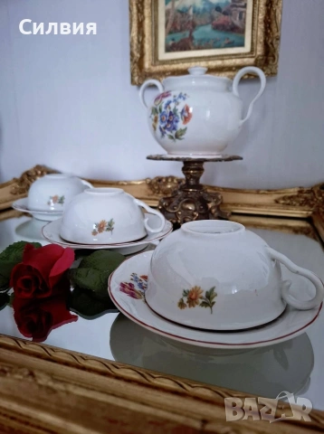 Красив комплект от български порцелан , снимка 6 - Антикварни и старинни предмети - 54220085