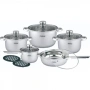 Комплект съдове Rosberg, 12 части, 2 подложки, Неръжд.стомана, снимка 4