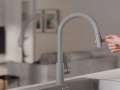 Сив смесител за кухня с изтегляща глава, 2 режима на струя - 9010, снимка 8