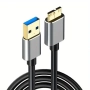 Micro USB 3.0 кабел, USB 3.0 A към Micro B суперскоростен кабел за данни - 150 sm, снимка 8