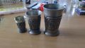 метални чаши , калаени чаши комплект 3 бр., снимка 1 - Чаши - 45366493