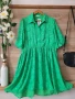 Зелена разкроена рокля , снимка 1