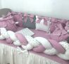 Луксозен комплект за бебешко легълце, 12 части, снимка 1 - Спално бельо и завивки - 45944312