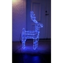 3D LED коледен елен 1 м х 80 см, студено син с флаш студено бяла светлина, IP65, снимка 1
