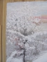 Картина акрилни бои -зима , картон ,48х34см., снимка 2