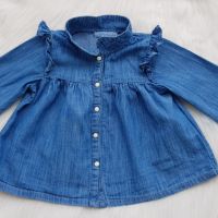 Дънкова риза туника за бебе 6-9 месеца, снимка 1 - Бебешки блузки - 45094468