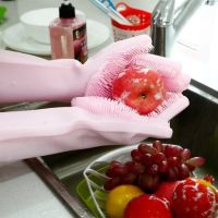 Магически силиконови ръкавици за миене на съдове Magic Brush, снимка 3 - Аксесоари за кухня - 45856277