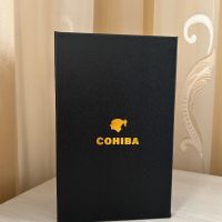 Кожена кутия за пури COHIBA с дигитален хигрометър, снимка 5 - Табакери - 45491980