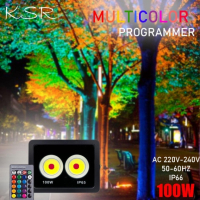 Интелигентен LED прожектор с дистанционно, 100W, различен цвят светлини (multicolor), снимка 2 - Друга електроника - 44991670
