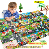 Детско тънко килимче с нарисувана писта за игра в 7 модела - КОД 3318, снимка 2 - Други - 44973804