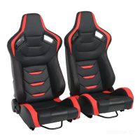 Спортни седалки за автомобил, еко кожа, черни/червени, снимка 2 - Аксесоари и консумативи - 45406378