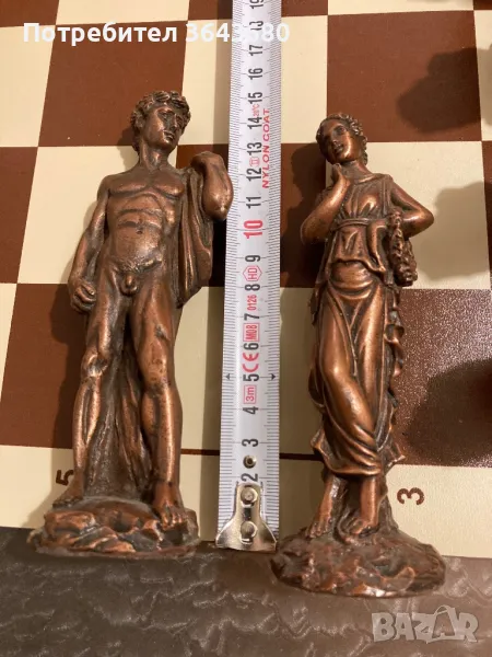 Шах_шахмат оригинален, фигури на ренесансови скулптури, полирезин., снимка 1