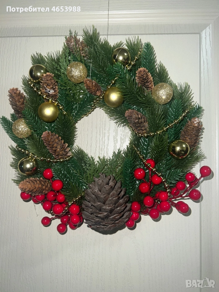 Коледен венец, изработен на ръка 🎄✨, снимка 1