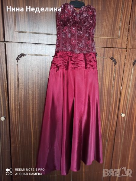 Официална рокля цвят бордо размер S/M, снимка 1