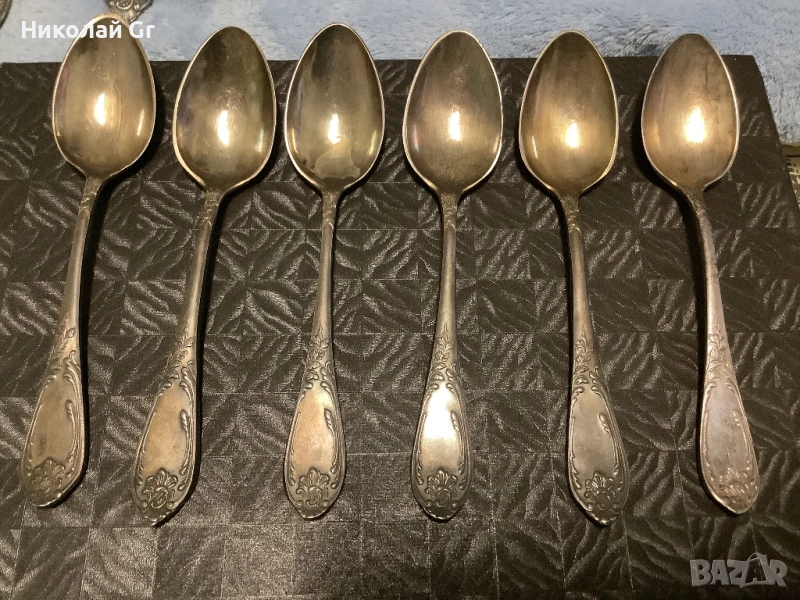 Лъжици посребрен  произведено в СССР 1970 години цена 6 броя, снимка 1