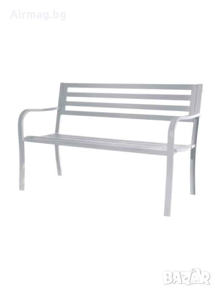 Градинска пейка метална 127х60х85см бяла TLJ213-A, снимка 1
